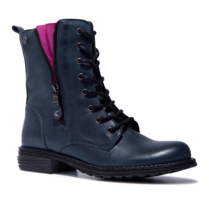 Carl Scarpa Paulette Navy Pink Leather Ankle Boots